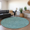 Piper Looms Mayfield Geometric AMF1057 Teal Machine Washable Area Rug Round Lifestyle Image Feature