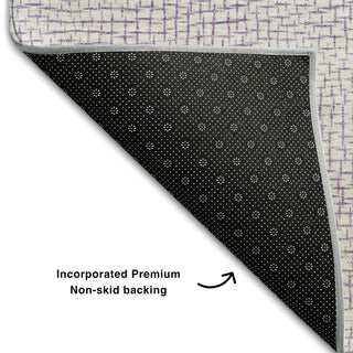 Piper Looms Mayfield Geometric AMF1058 Lavender Machine Washable Area Rug Backing Image
