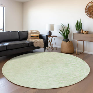 Piper Looms Mayfield Geometric AMF1058 Mint Machine Washable Area Rug Round Lifestyle Image Feature