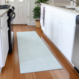 Piper Looms Mayfield Geometric AMF1058 Sky Machine Washable Area Rug Runner Lifestyle Image Feature