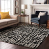 Piper Looms Mayfield Lines AMF1059 Black Machine Washable Area Rug Lifestyle Image Feature