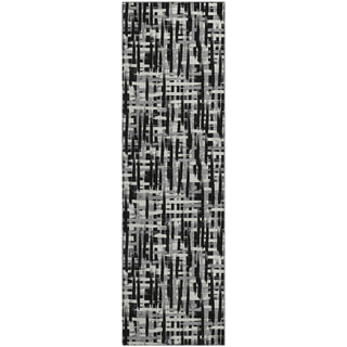 Piper Looms Mayfield Lines AMF1059 Black Machine Washable Area Rug Runner Main Image