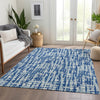 Piper Looms Mayfield Lines AMF1059 Blue Machine Washable Area Rug Lifestyle Image Feature