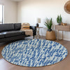 Piper Looms Mayfield Lines AMF1059 Blue Machine Washable Area Rug Round Lifestyle Image Feature