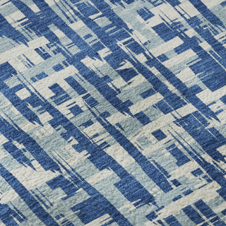 Piper Looms Mayfield Lines AMF1059 Blue Machine Washable Area Rug Swatch Image