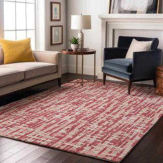Piper Looms Mayfield Lines AMF1059 Blush Machine Washable Area Rug Lifestyle Image Feature