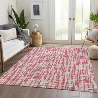 Piper Looms Mayfield Lines AMF1059 Blush Machine Washable Area Rug Lifestyle Image Feature