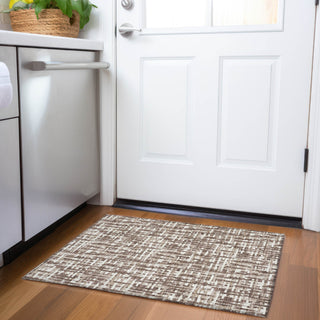 Piper Looms Mayfield Lines AMF1059 Brown Machine Washable Area Rug Scatter Lifestyle Image Feature