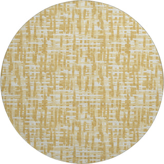 Piper Looms Mayfield Lines AMF1059 Gold Machine Washable Area Rug Round Main Image