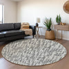 Piper Looms Mayfield Lines AMF1059 Gray Machine Washable Area Rug Round Lifestyle Image Feature