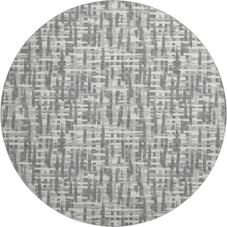 Piper Looms Mayfield Lines AMF1059 Gray Machine Washable Area Rug Round Main Image
