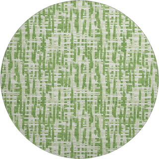 Piper Looms Mayfield Lines AMF1059 Green Machine Washable Area Rug Round Main Image
