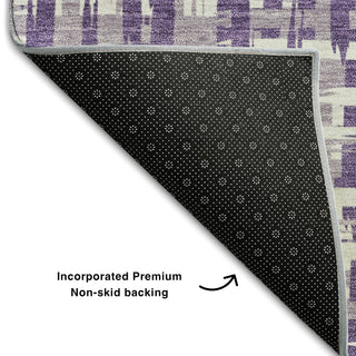 Piper Looms Mayfield Lines AMF1059 Purple Machine Washable Area Rug Backing Image