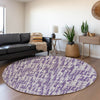 Piper Looms Mayfield Lines AMF1059 Purple Machine Washable Area Rug Round Lifestyle Image Feature