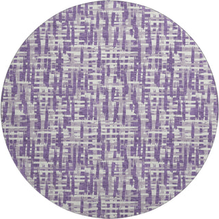 Piper Looms Mayfield Lines AMF1059 Purple Machine Washable Area Rug Round Main Image