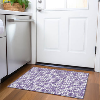 Piper Looms Mayfield Lines AMF1059 Purple Machine Washable Area Rug Scatter Lifestyle Image Feature