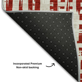 Piper Looms Mayfield Lines AMF1059 Red Machine Washable Area Rug Backing Image