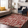Piper Looms Mayfield Lines AMF1059 Red Machine Washable Area Rug Lifestyle Image Feature