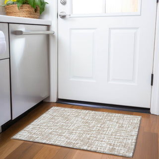 Piper Looms Mayfield Lines AMF1059 Tan Machine Washable Area Rug Scatter Lifestyle Image Feature