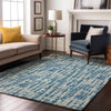 Piper Looms Mayfield Lines AMF1059 Teal Machine Washable Area Rug Lifestyle Image Feature