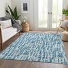 Piper Looms Mayfield Lines AMF1059 Teal Machine Washable Area Rug Lifestyle Image Feature