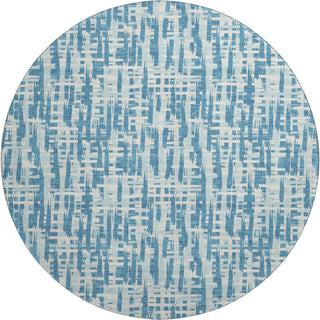 Piper Looms Mayfield Lines AMF1059 Teal Machine Washable Area Rug Round Main Image
