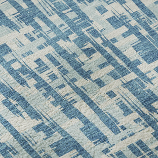 Piper Looms Mayfield Lines AMF1059 Teal Machine Washable Area Rug Swatch Image