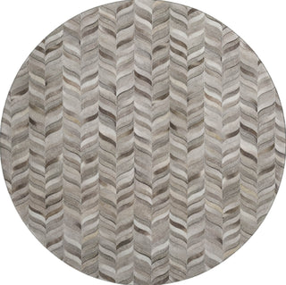 Piper Looms Mayfield Herringbone AMF106 Gray Machine Washable Area Rug Round Main Image