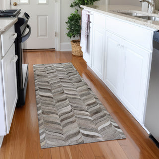 Piper Looms Mayfield Herringbone AMF106 Gray Machine Washable Area Rug Runner Lifestyle Image Feature