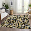 Piper Looms Mayfield Lines AMF1060 Black Machine Washable Area Rug Lifestyle Image Feature