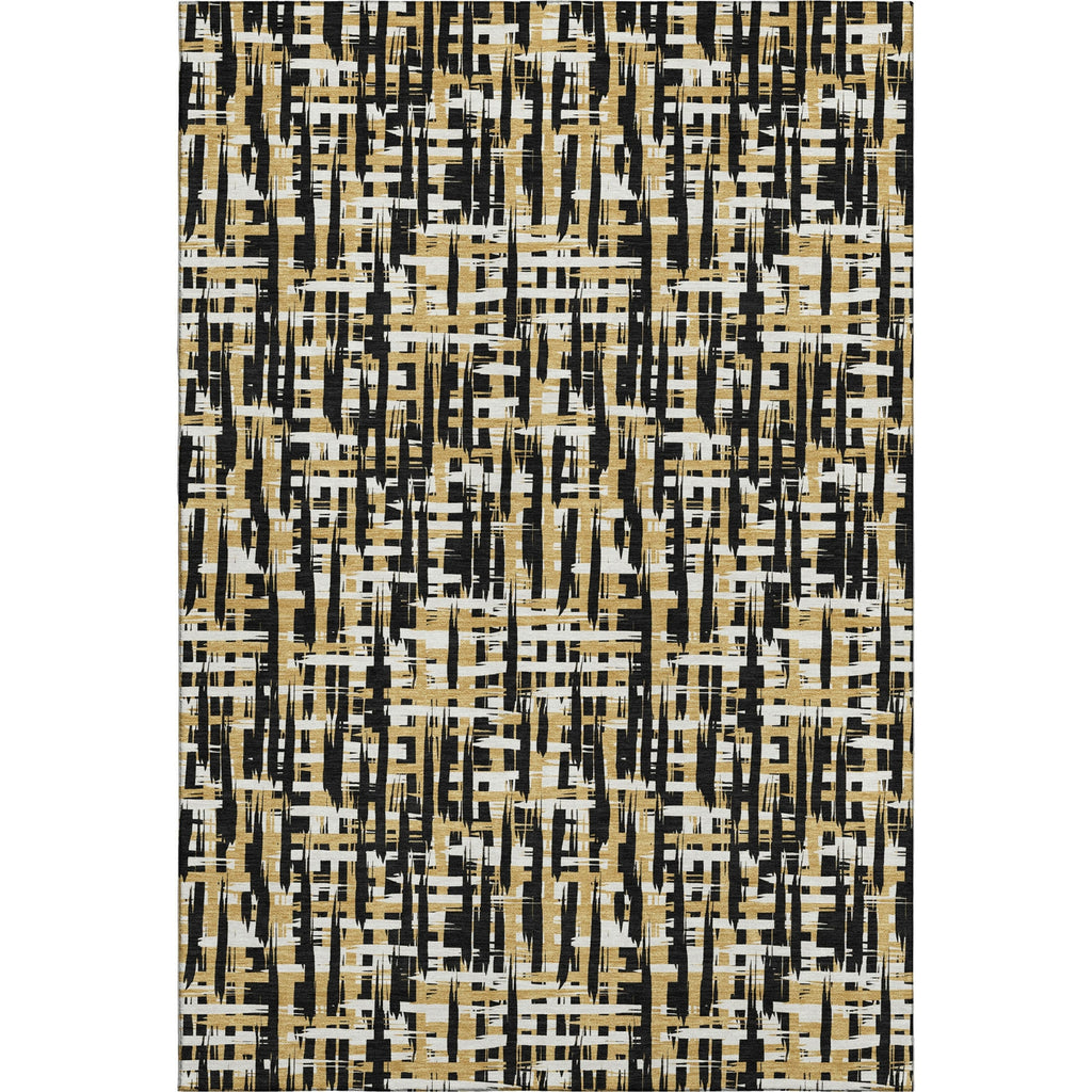 Piper Looms Mayfield Lines AMF1060 Black Machine Washable Area Rug main image