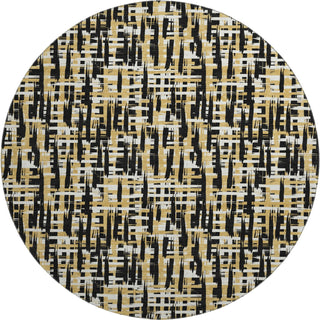 Piper Looms Mayfield Lines AMF1060 Black Machine Washable Area Rug Round Main Image