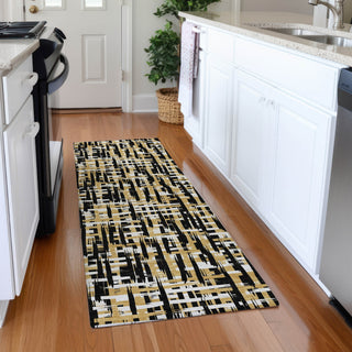 Piper Looms Mayfield Lines AMF1060 Black Machine Washable Area Rug Runner Lifestyle Image Feature