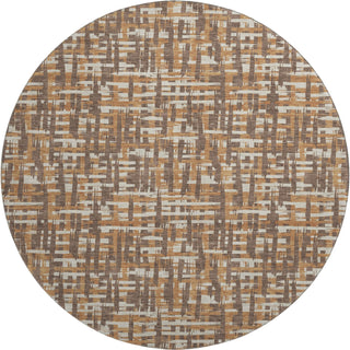 Piper Looms Mayfield Lines AMF1060 Chocolate Machine Washable Area Rug Round Main Image