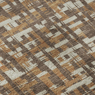 Piper Looms Mayfield Lines AMF1060 Chocolate Machine Washable Area Rug Swatch Image