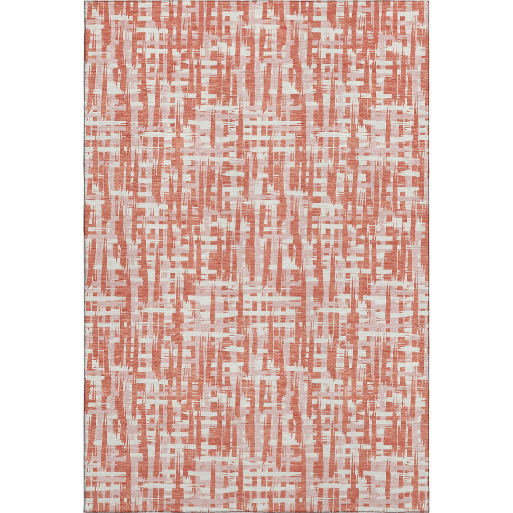 Piper Looms Mayfield Lines AMF1060 Coral Machine Washable Area Rug main image