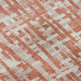 Piper Looms Mayfield Lines AMF1060 Coral Machine Washable Area Rug Swatch Image