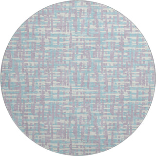 Piper Looms Mayfield Lines AMF1060 Lavender Machine Washable Area Rug Round Main Image