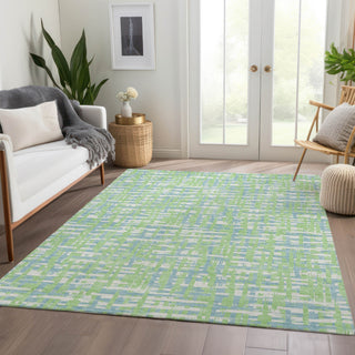 Piper Looms Mayfield Lines AMF1060 Mint Machine Washable Area Rug Lifestyle Image Feature