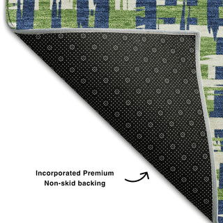 Piper Looms Mayfield Lines AMF1060 Navy Machine Washable Area Rug Backing Image