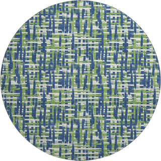 Piper Looms Mayfield Lines AMF1060 Navy Machine Washable Area Rug Round Main Image