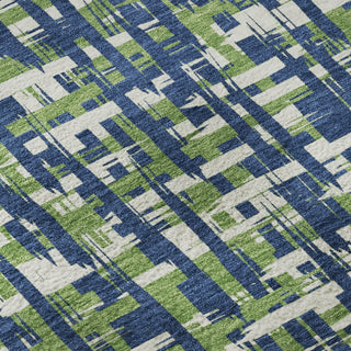 Piper Looms Mayfield Lines AMF1060 Navy Machine Washable Area Rug Swatch Image