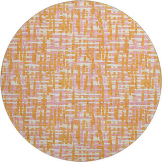 Piper Looms Mayfield Lines AMF1060 Orange Machine Washable Area Rug Round Main Image