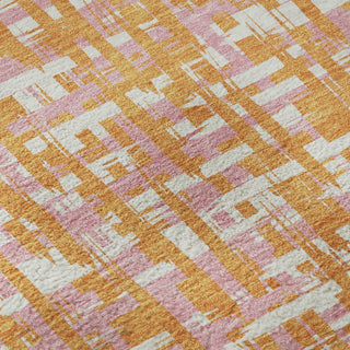 Piper Looms Mayfield Lines AMF1060 Orange Machine Washable Area Rug Swatch Image