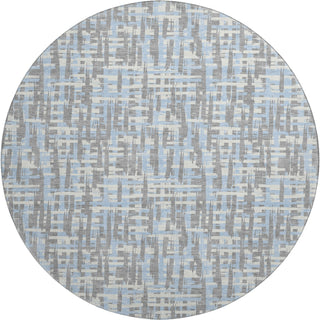 Piper Looms Mayfield Lines AMF1060 Silver Machine Washable Area Rug Round Main Image