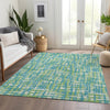 Piper Looms Mayfield Lines AMF1060 Turquoise Machine Washable Area Rug Lifestyle Image Feature