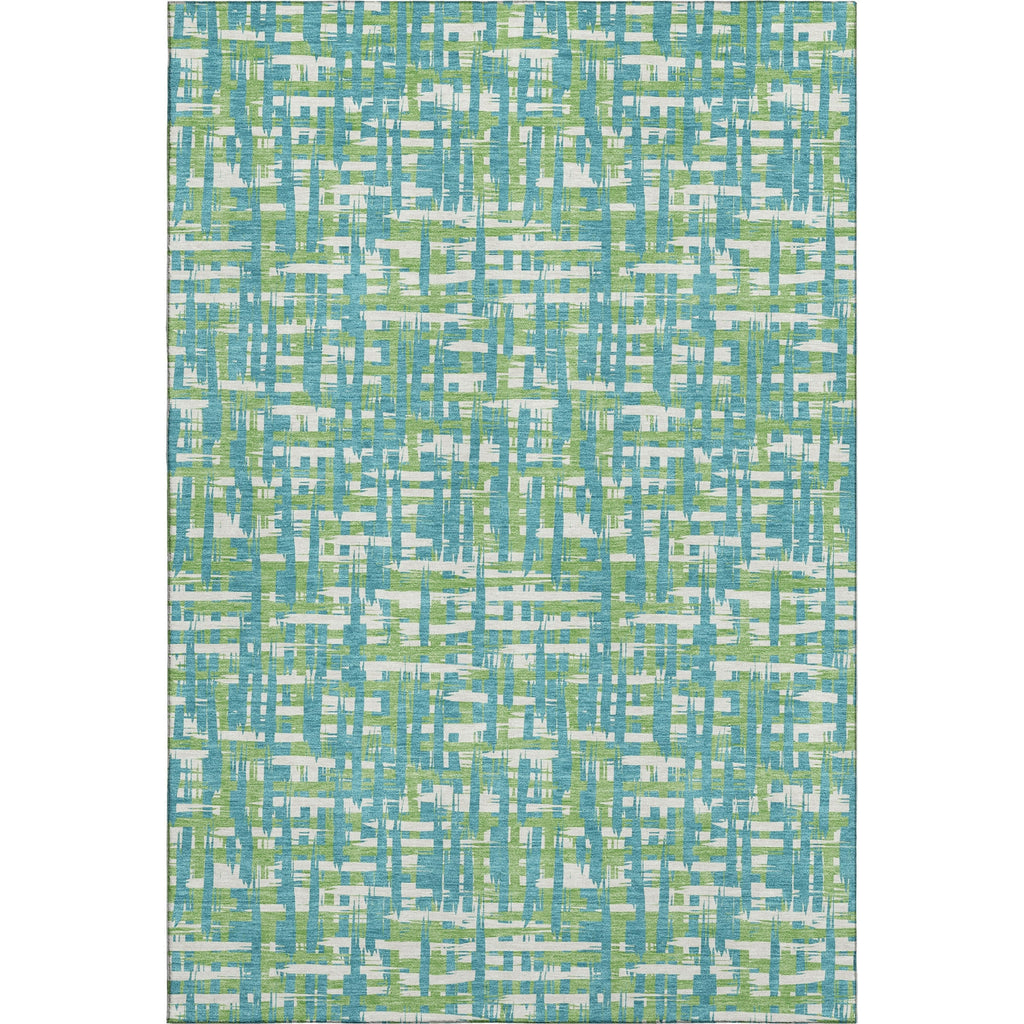 Piper Looms Mayfield Lines AMF1060 Turquoise Machine Washable Area Rug main image