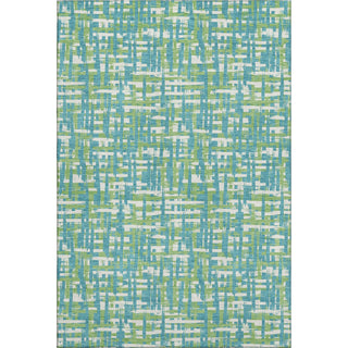 Piper Looms Mayfield Lines AMF1060 Turquoise Machine Washable Area Rug main image