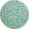 Piper Looms Mayfield Lines AMF1060 Turquoise Machine Washable Area Rug Round Main Image