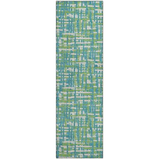 Piper Looms Mayfield Lines AMF1060 Turquoise Machine Washable Area Rug Runner Main Image
